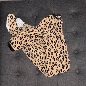 Carter's Leopard Print Kids Pajama Set - Tan and Black